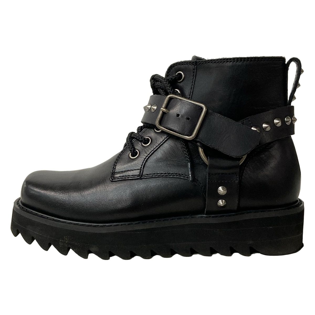 ZUCCA ズッカ ショートブーツ S レディース - 黒 スタッズ レザー