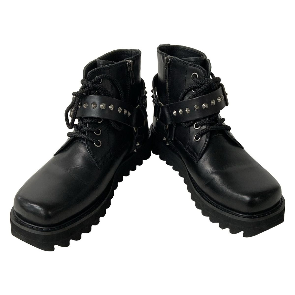 ZUCCA ズッカ ショートブーツ S レディース - 黒 スタッズ レザー