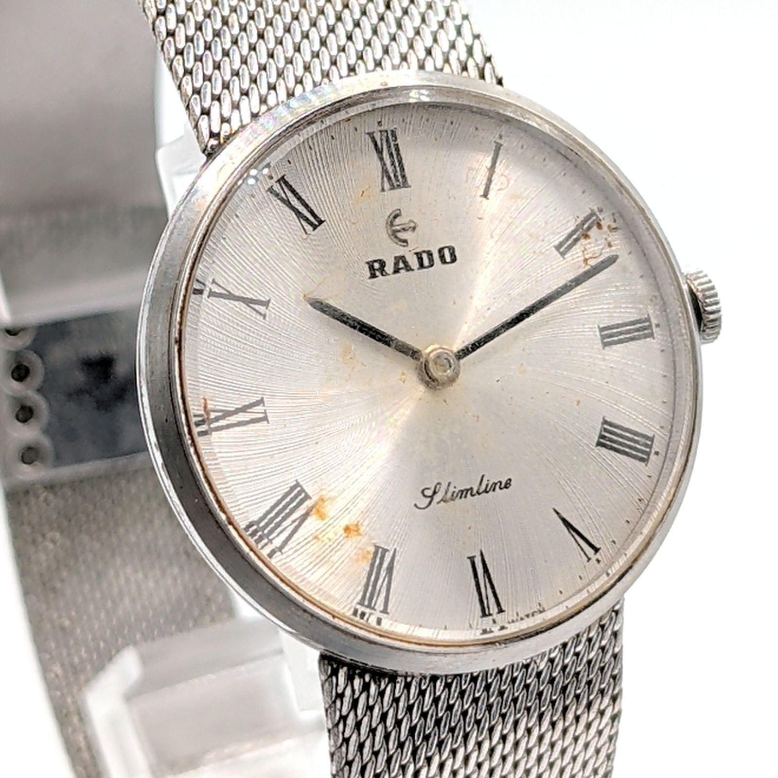 RADO Slimline Watch Hand-Winding Ladies Silver Round Y 2 K 00 S Vintage ラドー スリムライン 時計 手巻き式 レディース シルバー ラウンド ヴィンテージ 稼働品