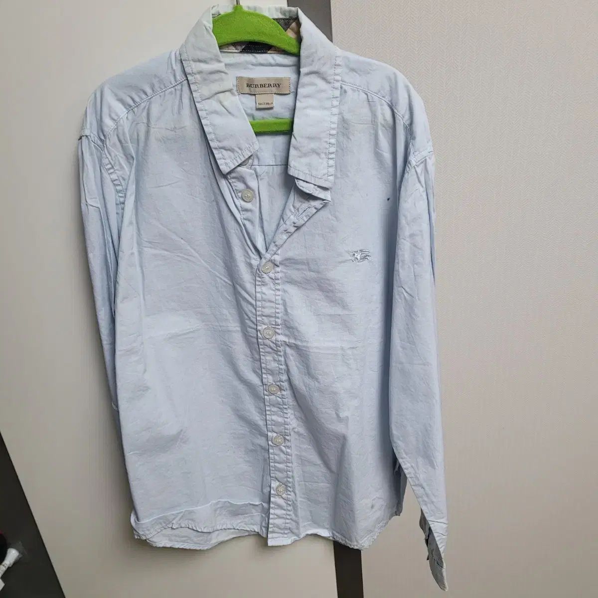 バーバリーキッズ シャツ スカイブルー 長袖 シャツ