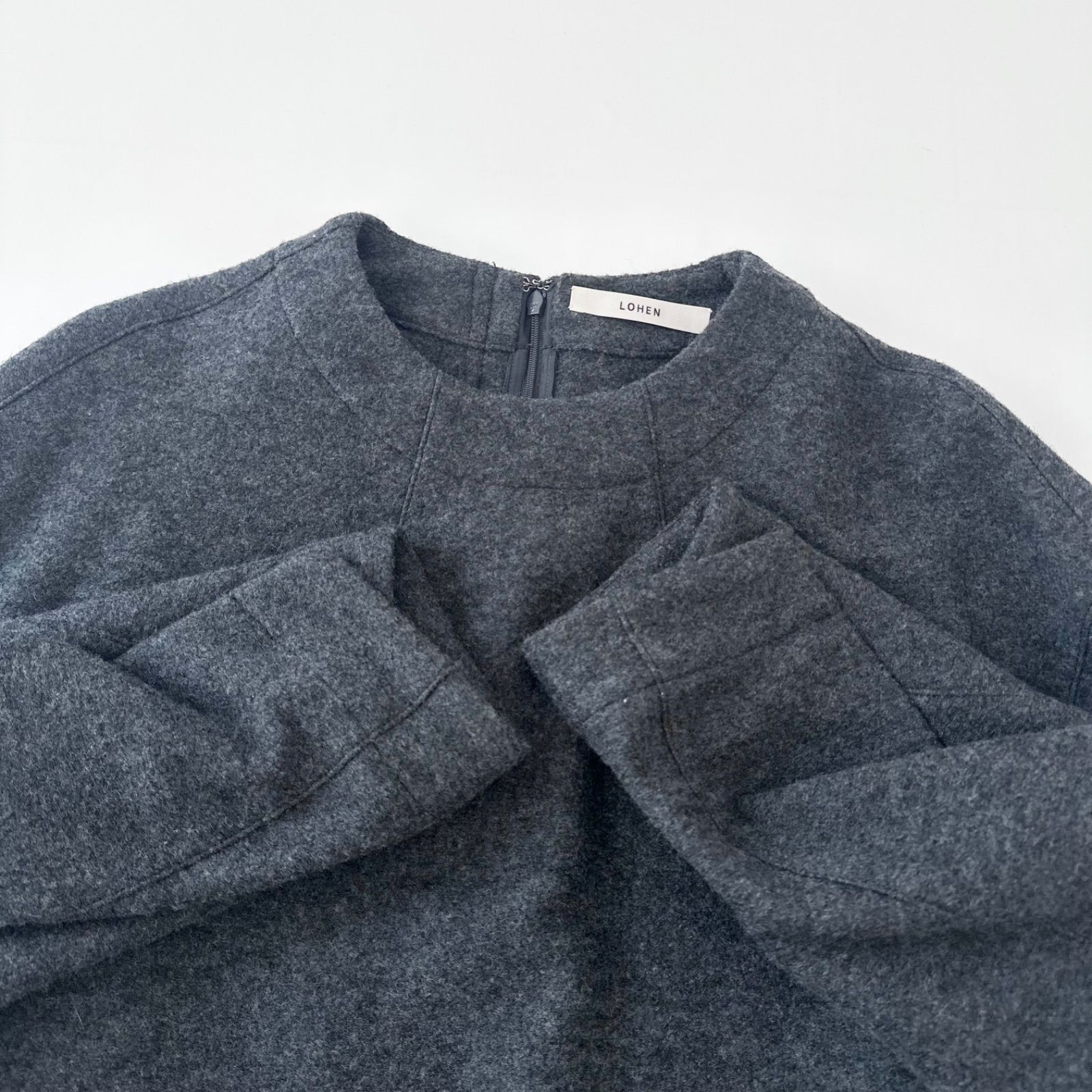 LOHEN ローヘン ウールリングジャージ コクーンプルオーバー グレー