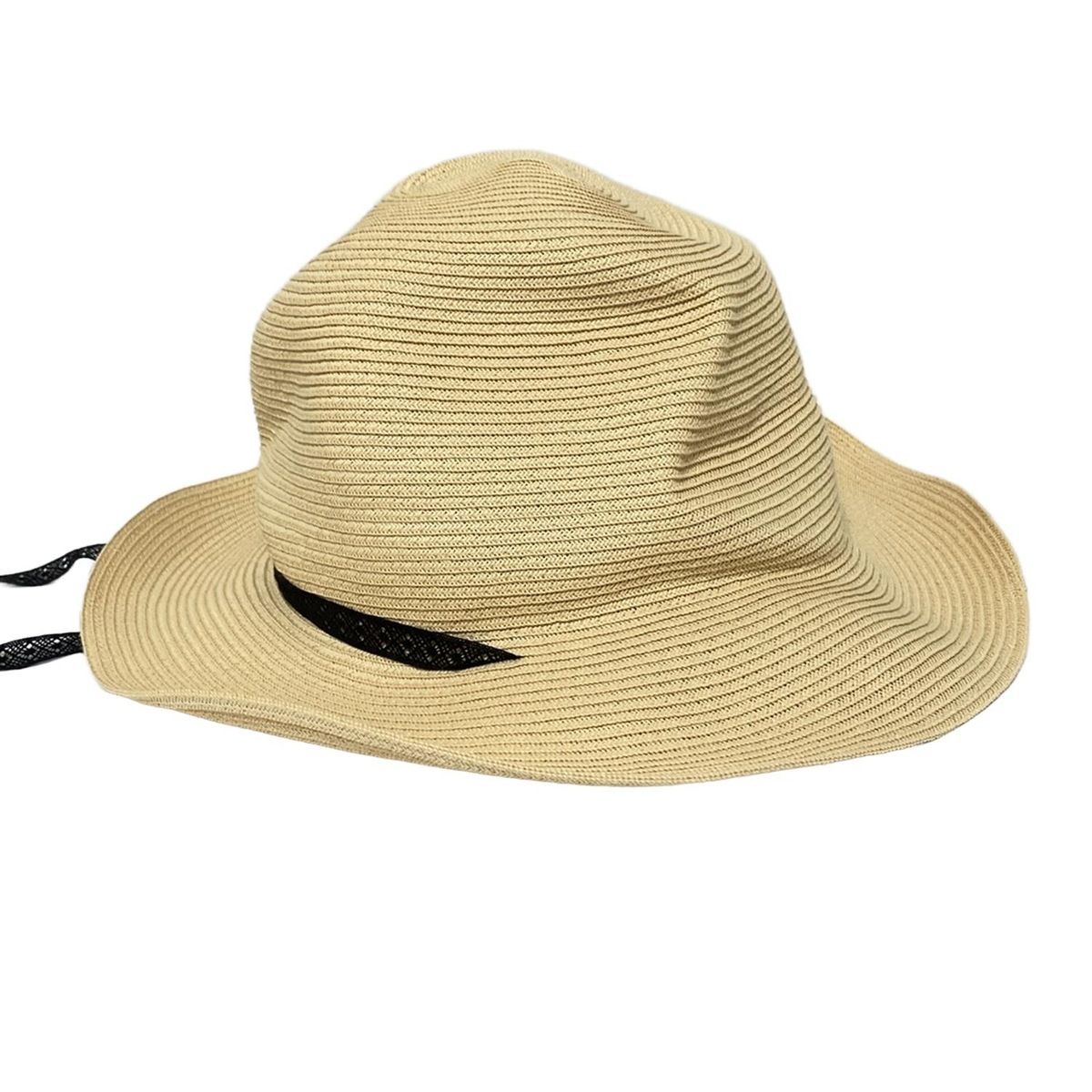 黒 ストローハット