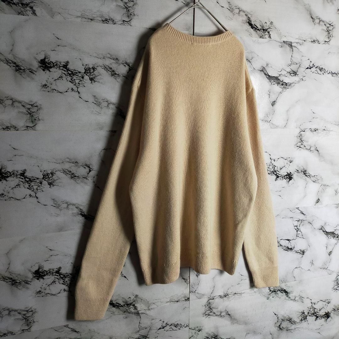 人気】メゾンキツネ ニット L ベージュ フォックス ワッペン 刺繍