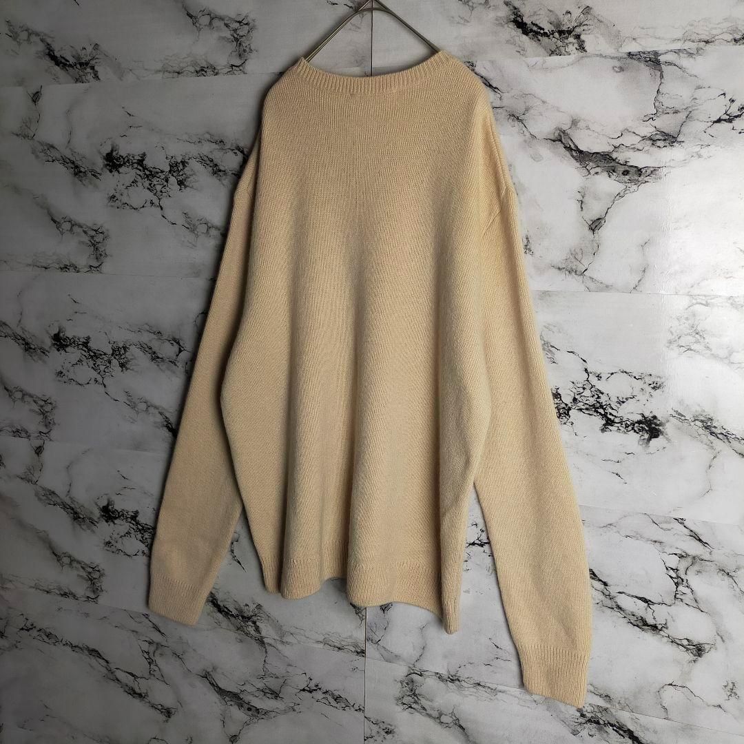 メゾンキツネ ウールニット　ベージュ　Lサイズ 人気】メゾンキツネ ニット L ベージュ フォックス ワッペン 刺繍