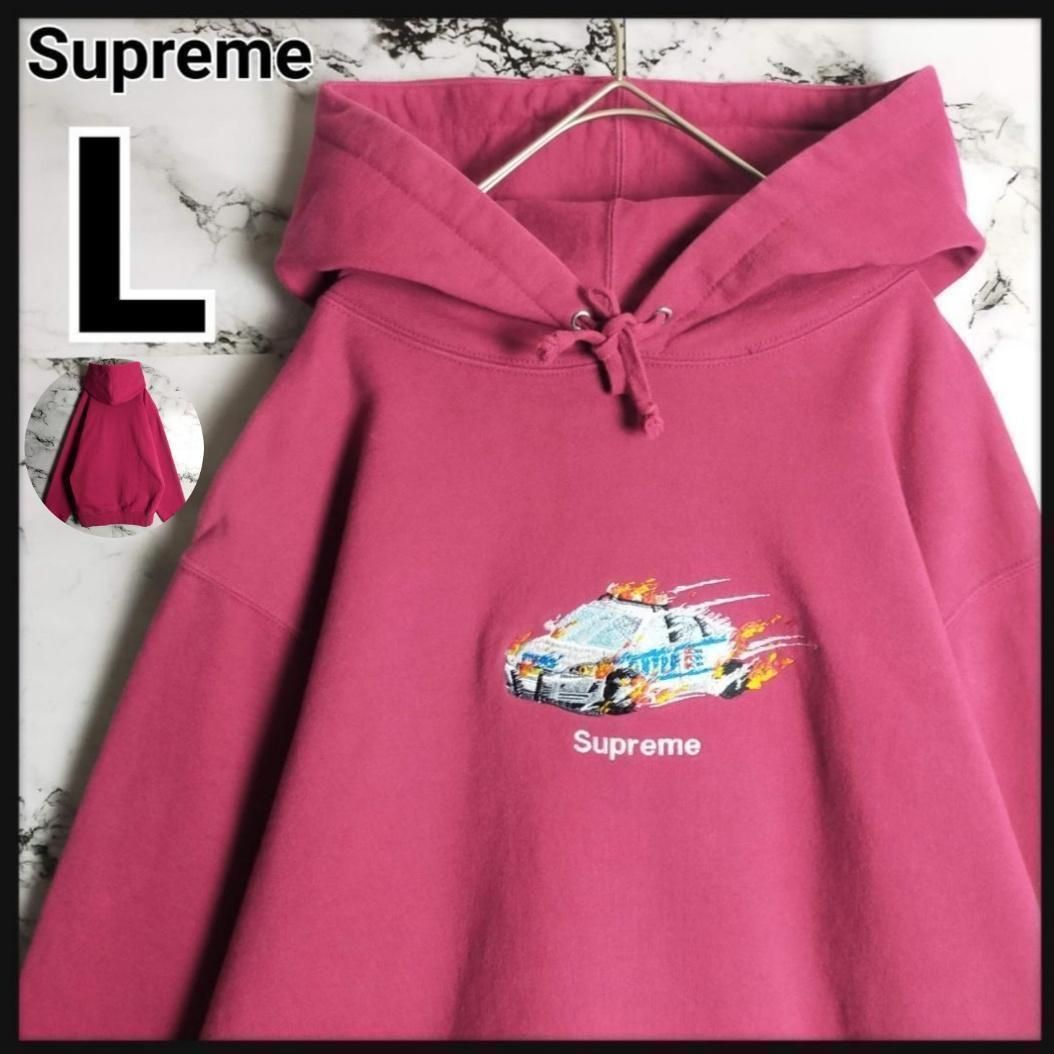 希少】Supreme シュプリーム パーカー L ボルドー パトカー 炎