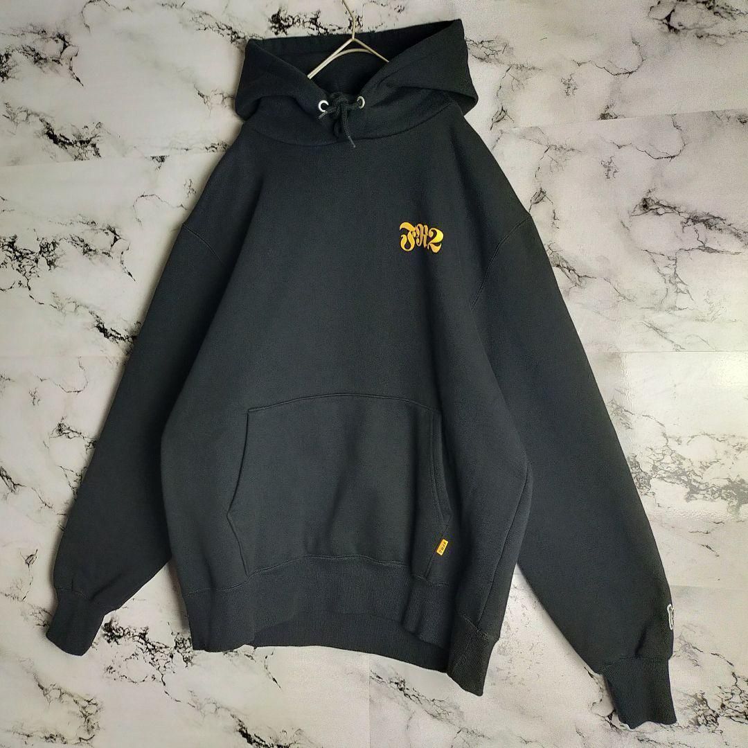 【人気Lサイズ】FR2♤うさぎビッグロゴフルジップパーカー　即完売　b6 人気】FR2 パーカー L 黒 うさぎ 兎 バックプリント ビッグロゴ エフ