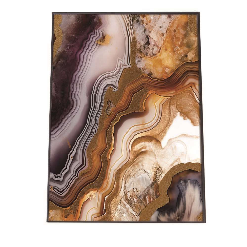 【B2サイズ（約51x73cm）】【lh-poster-1086】アゲートスライス メノウ マーブル 大理石 ポスター フレーム付き パワーストーン ジュエリー 石 琥珀 カラフル