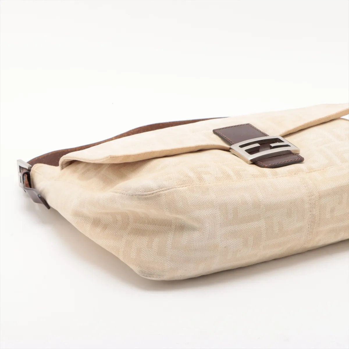 美品 フェンディ ズッカ ベージュ レザー キャンバス ワンショルダー