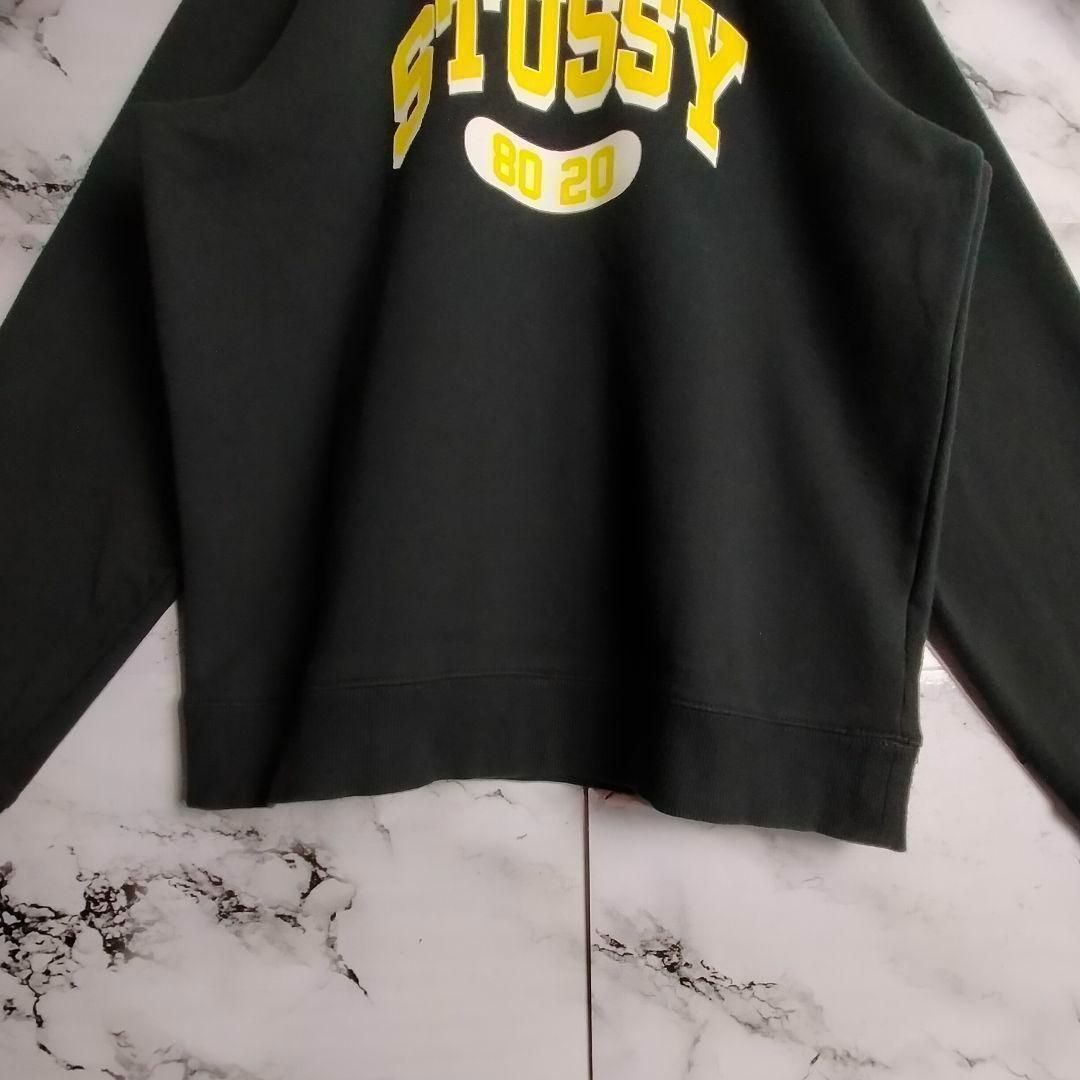 定番】STUSSY ステューシー スウェット M 黒 センターロゴ 刺繍 