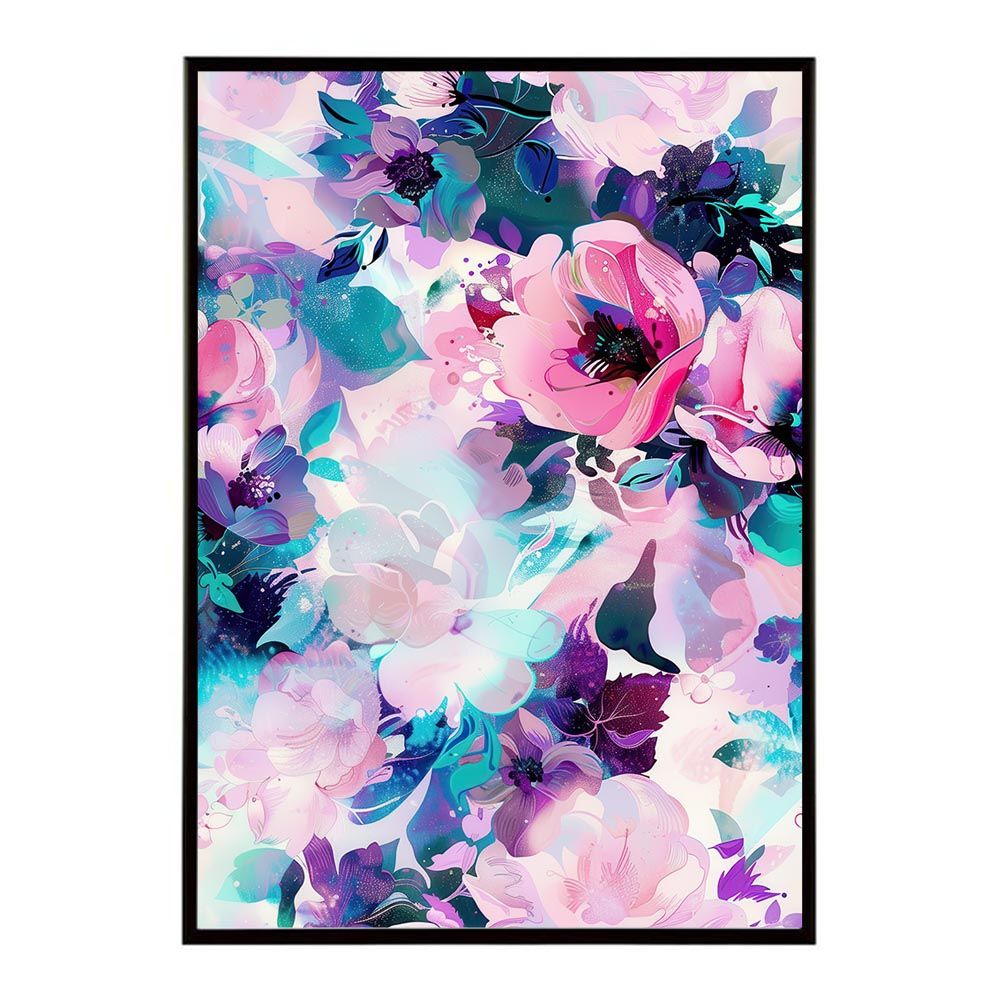 花の絵画 金属製フレーム付き A4サイズ（約21x30cm）】【lh-poster-10908】アーティスティック