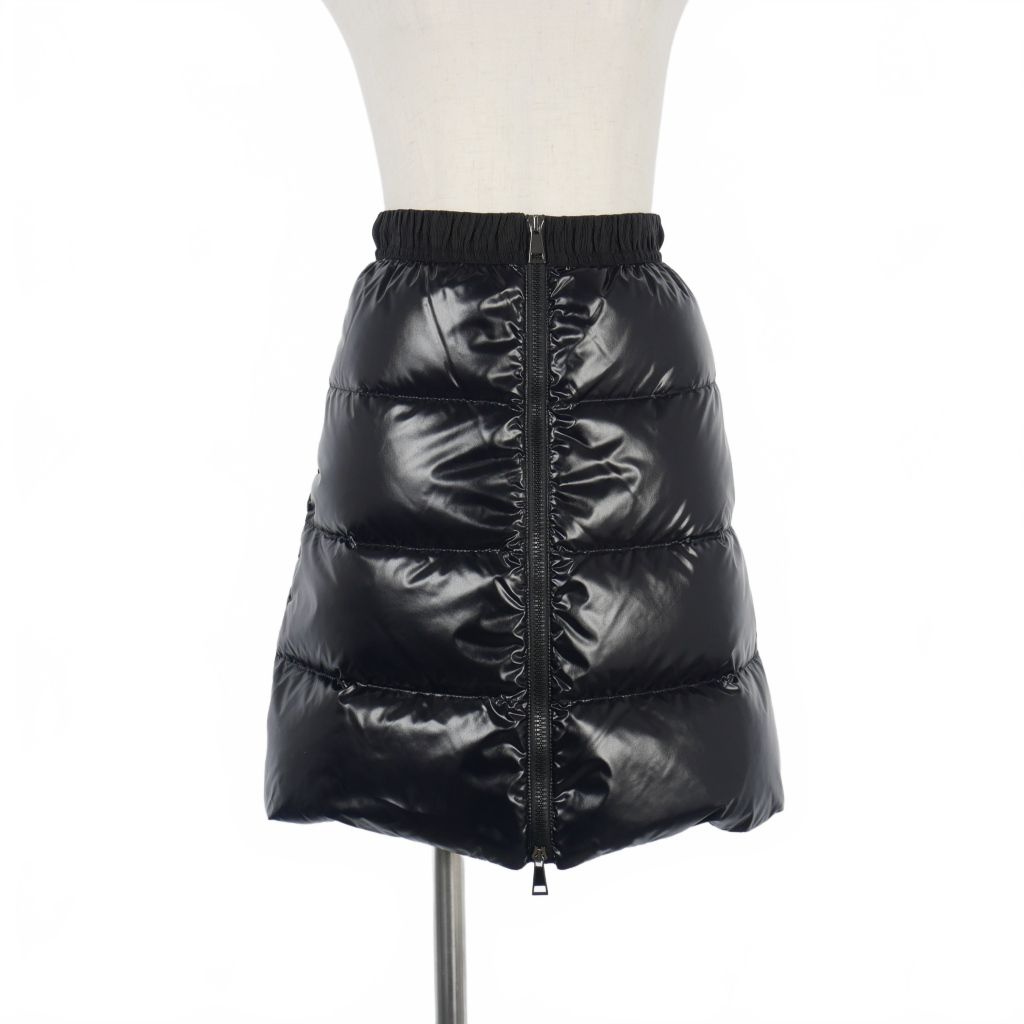 モンクレール MONCLER GONNA ダウン ミニスカート 38 黒 ブラック