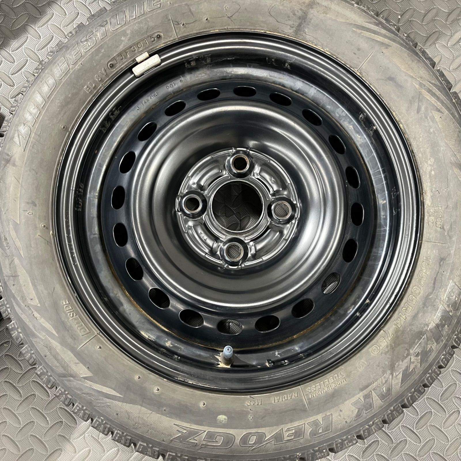  15年 155 65 R 14 ブリヂストン ブリザックREVO GZ ホンダ JF 3 N BOX WGN スタッドレスタイヤ 冬タイヤ 1291 14インチ タイヤ ホイールセット