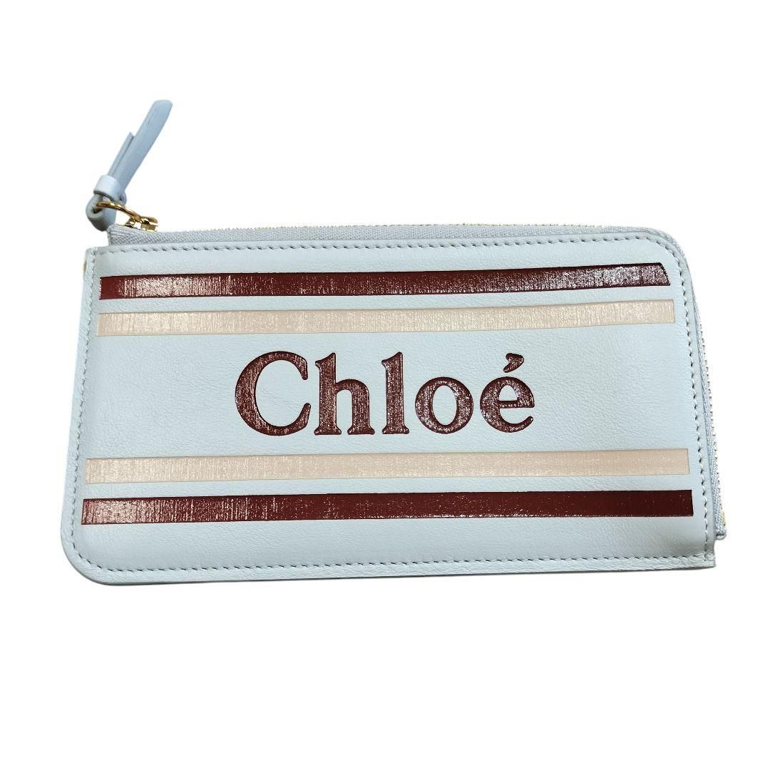 Chloe パスケース 定期入れ レディース クロエ 水色 ミニ財布 ジップパース