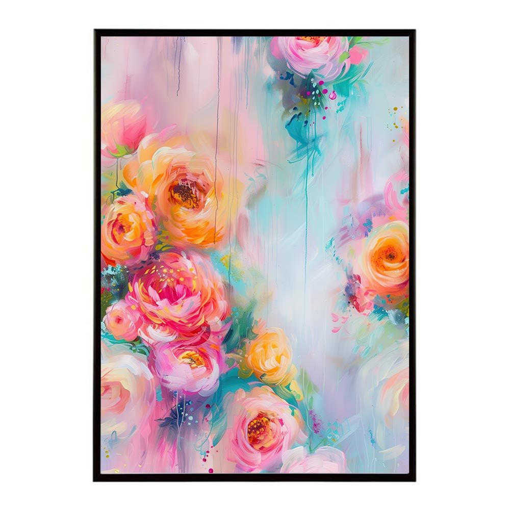 ポップアート　お花　かわいい　絵画 チェリーポップ - 大きな絵画 (二連祭壇画) – Angie Wright Art