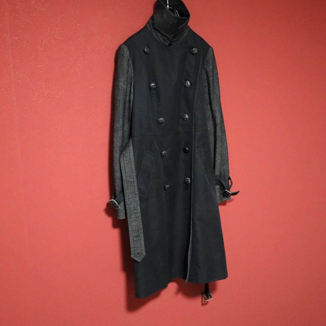 Aquascutum クラブチェック 切替デザイン ベルト付き トレンチコート