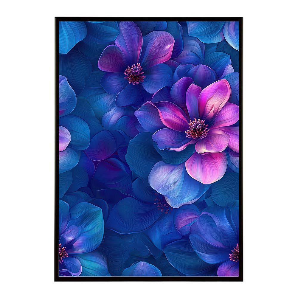 【B1サイズ（約73x103cm）】【lh-poster-11086】アーティスティックフラワー ポスター フレーム付き 花 絵画 アート 画家 名画 コンセプトアート 油絵 水彩画 絵具 インテリア雑貨 壁飾り 北欧風 アート