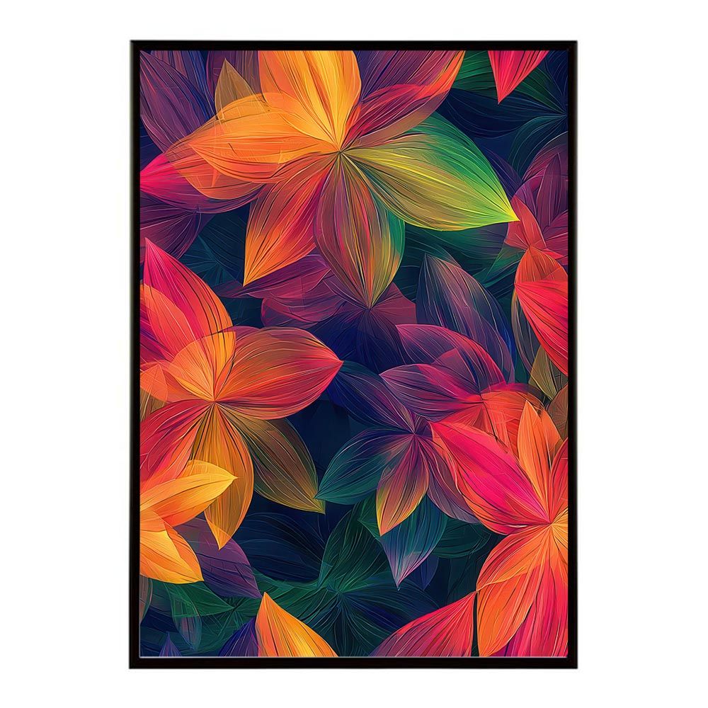 【B1サイズ（約73x103cm）】【lh-poster-11096】アーティスティックフラワー ポスター フレーム付き 花 絵画 アート 画家 名画 コンセプトアート 油絵 水彩画 絵具 インテリア雑貨 壁飾り 北欧風 アート