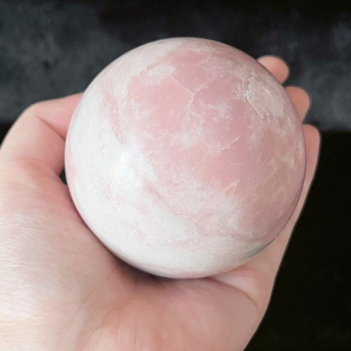 463g ピンクオパール スフィア】 原石 浄化 天然石 丸玉
