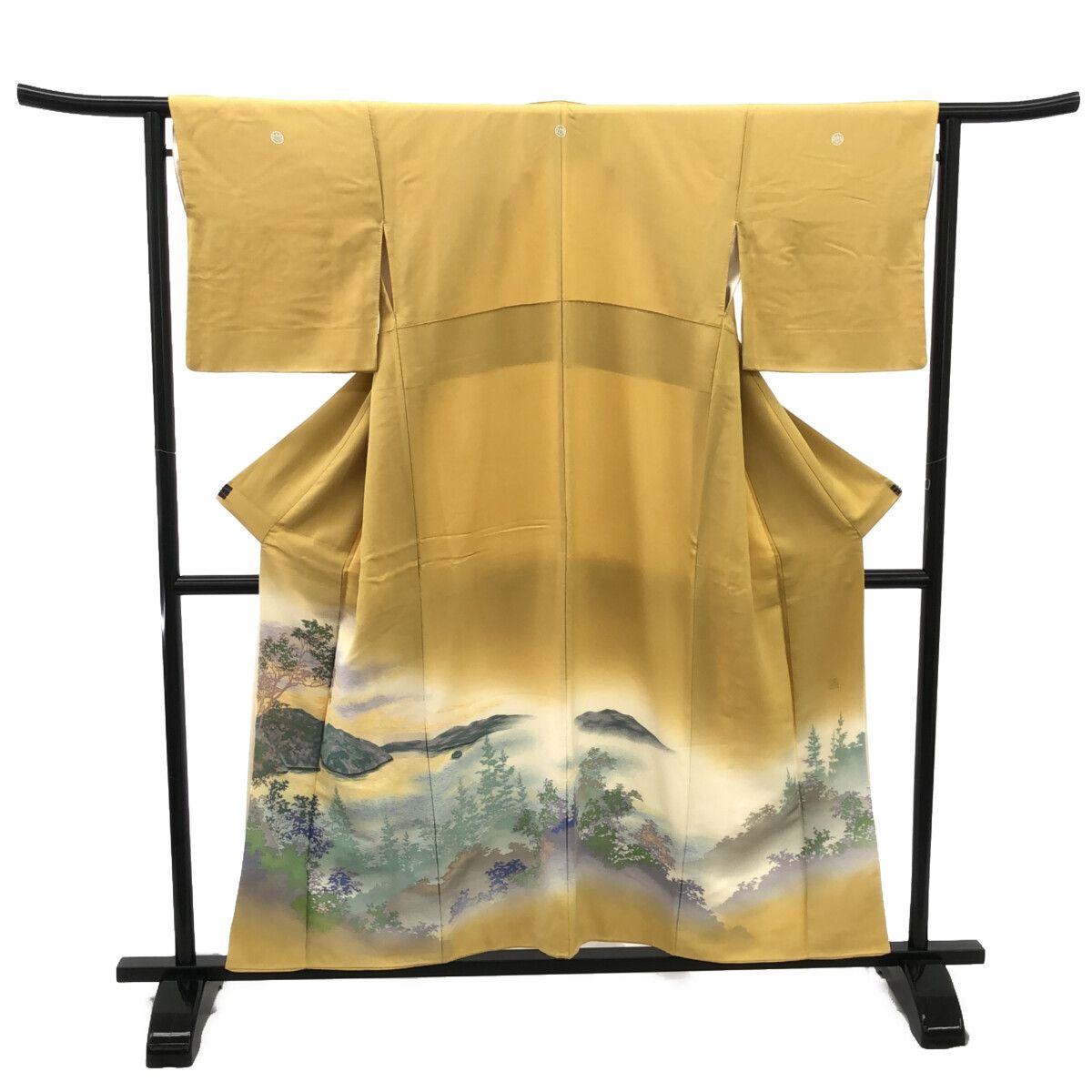 色留袖 作家物 正絹 比翼仕立て 落款入 適応身長150 156㎝ 12003