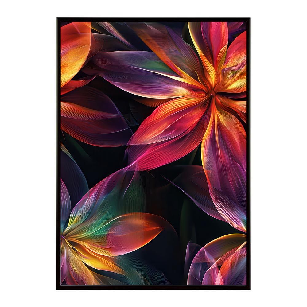 【B1サイズ（約73x103cm）】【lh-poster-11119】アーティスティックフラワー ポスター フレーム付き 花 絵画 アート 画家 名画 コンセプトアート 油絵 水彩画 絵具 インテリア雑貨 壁飾り 北欧風 アート