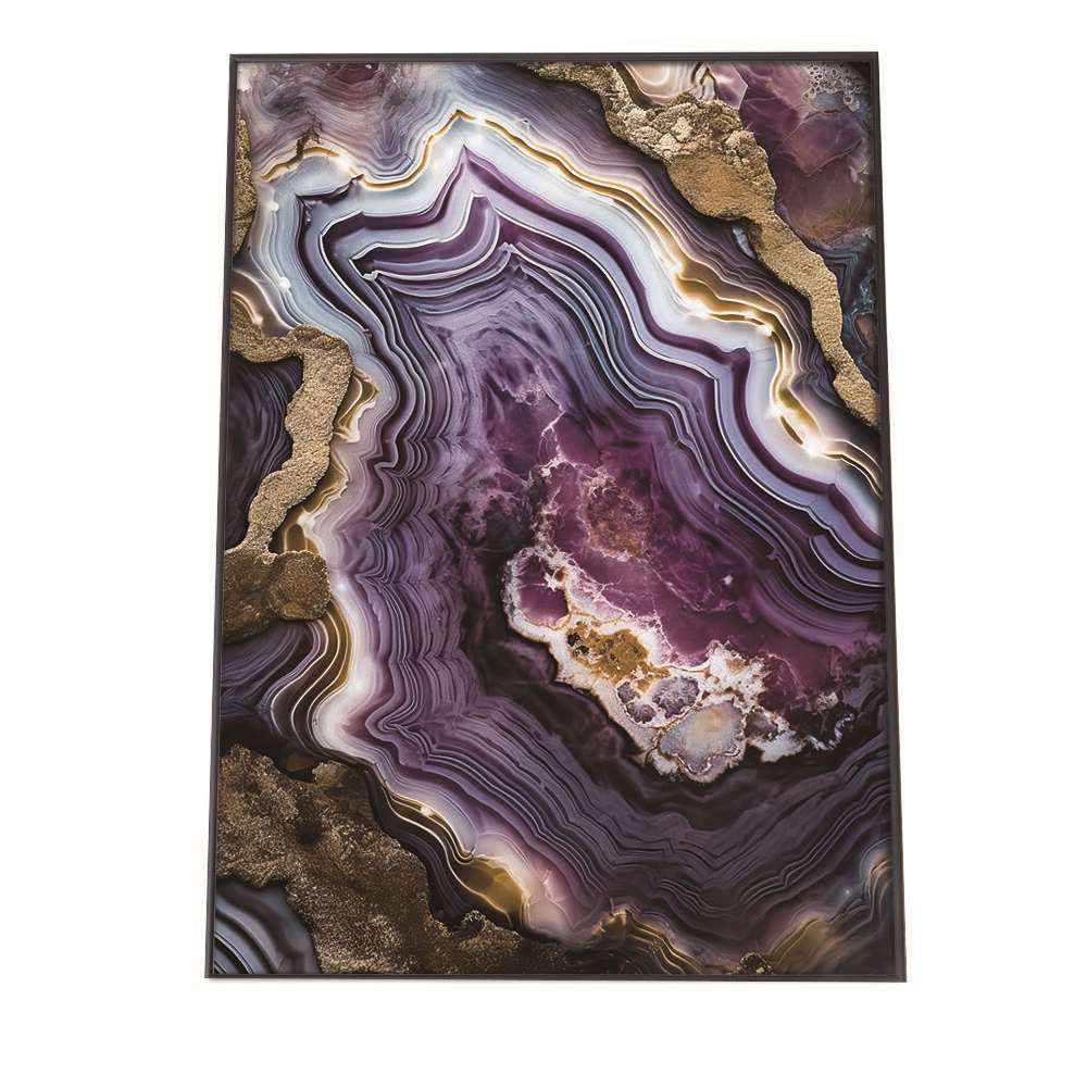 【A2サイズ（約42x59cm）】【lh-poster-1112】アゲートスライス メノウ マーブル 大理石 ポスター フレーム付き パワーストーン ジュエリー 石 琥珀 カラフル