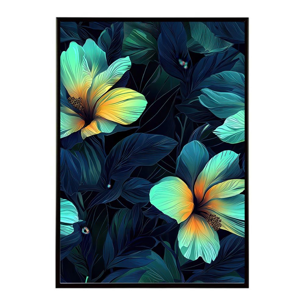 【B1サイズ（約73x103cm）】【lh-poster-11120】アーティスティックフラワー ポスター フレーム付き 花 絵画 アート 画家 名画 コンセプトアート 油絵 水彩画 絵具 インテリア雑貨 壁飾り 北欧風 アート