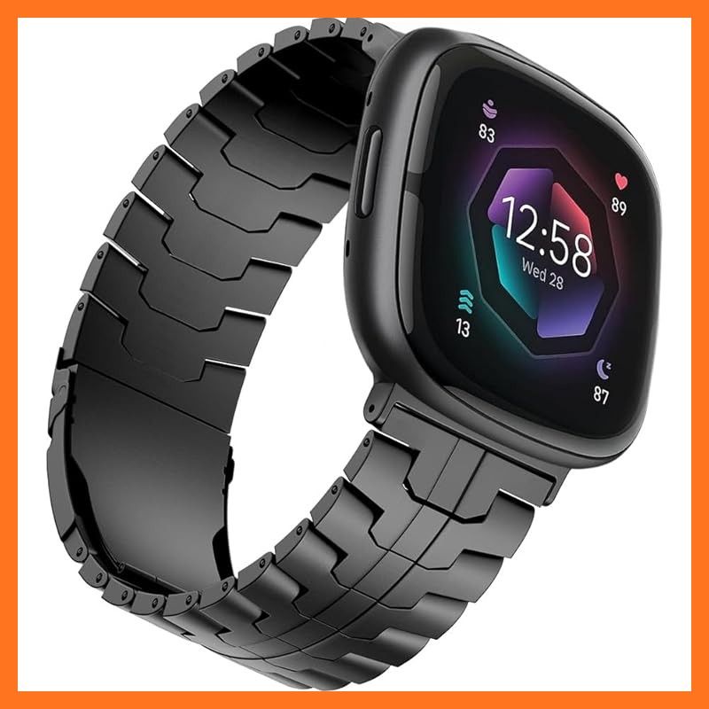 【新品】 コンパチブル fitbit交換用バンド チタニウム製 for Fitbit Versa4/Versa3/Sense2/Sense 軽量 耐久性 チタンバンド ビジネスバンド 調整工具付き 1