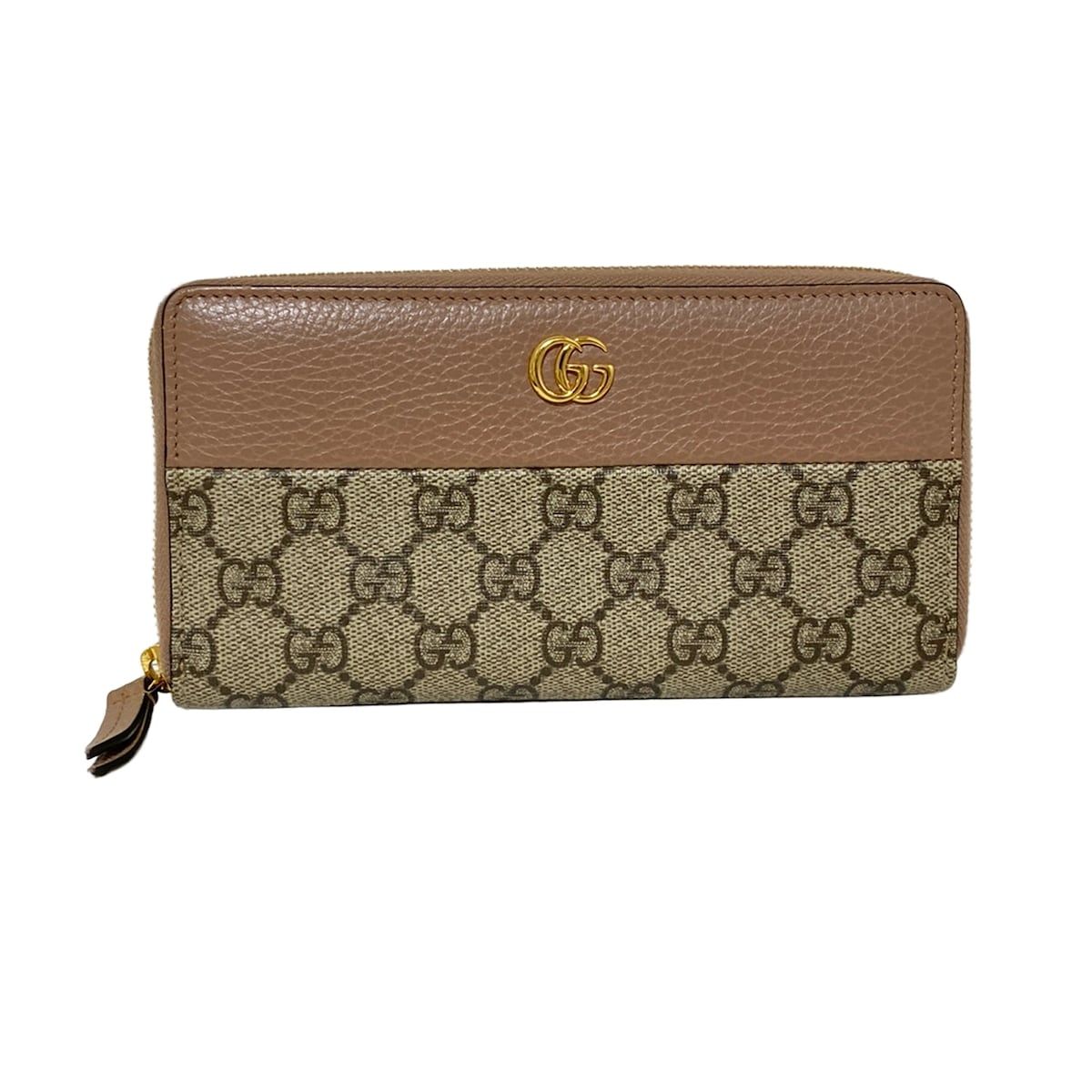 GUCCI(グッチ) 長財布 GGマーモント 456117 ベージュ×ダークブラウン