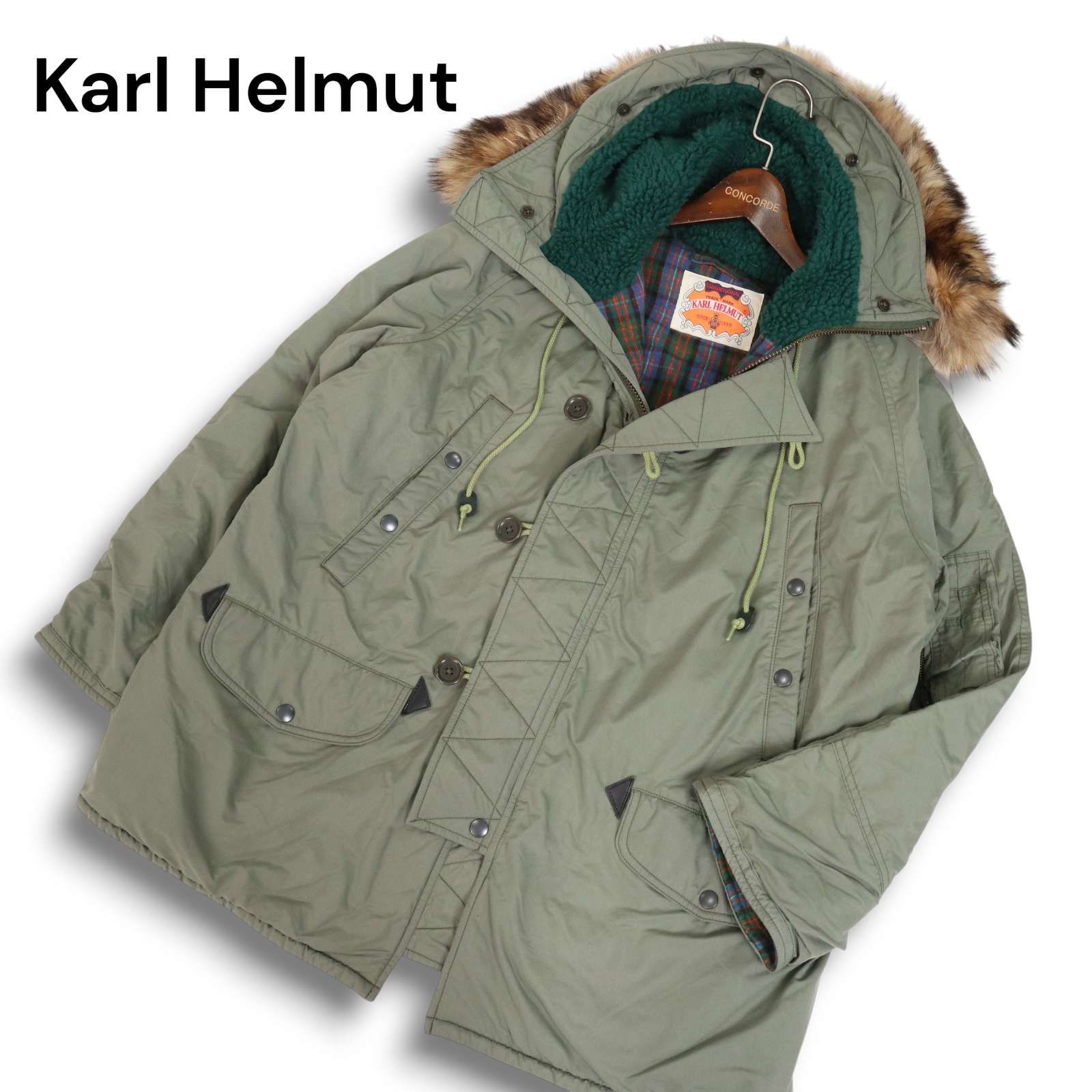 メンズ Karl Helmut カールヘルム 秋冬 リアル ファー☆ 裏起毛 中綿 N 