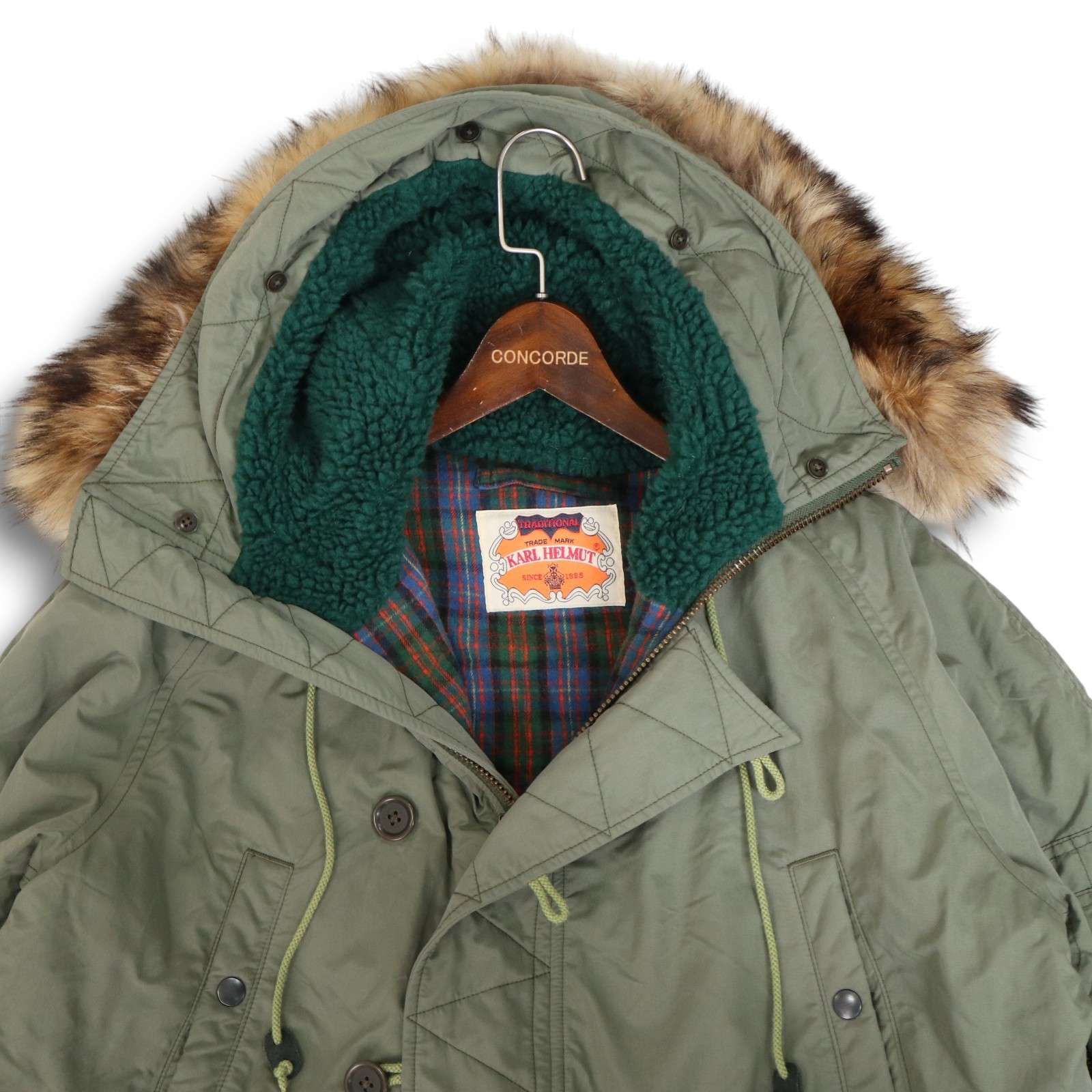 Karl Helmut カールヘルム 裏起毛 中綿N-3B フライトジャケット Karl Helmut カールヘルム 秋冬 リアル ファー☆ 裏起毛 中綿 N-3B