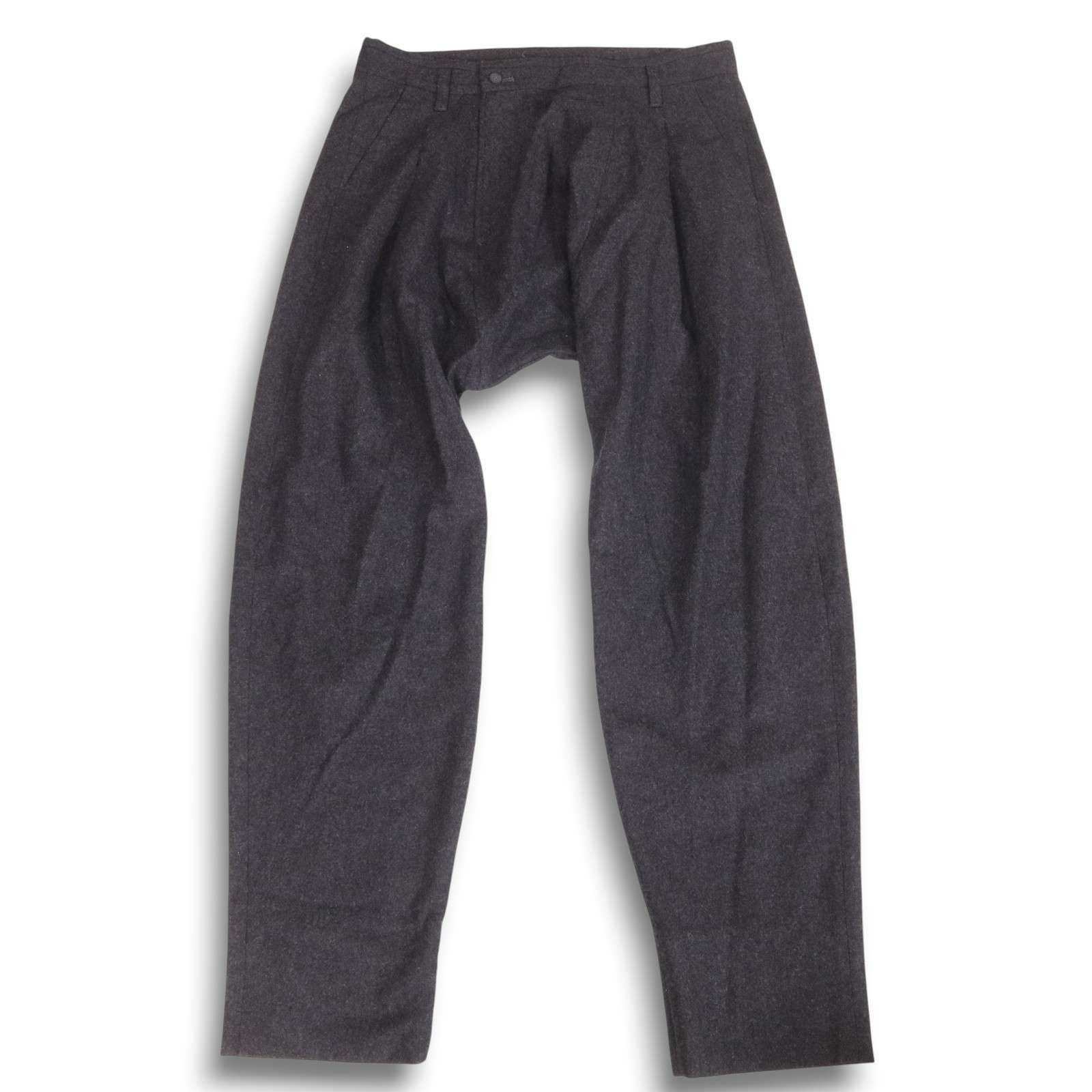 m s braque エムズブラック 1122921 秋冬 変形 ウール タック サルエル パンツ Sz.40 メンズ グレー