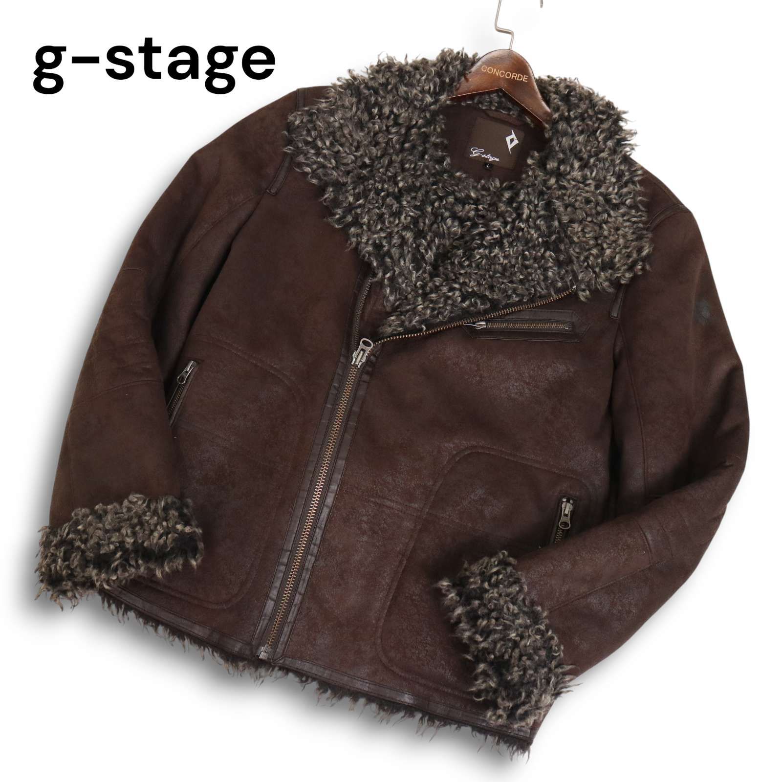 g-stage ジーステージ 秋冬 裏ボア☆ フェイク ムートン ライダース