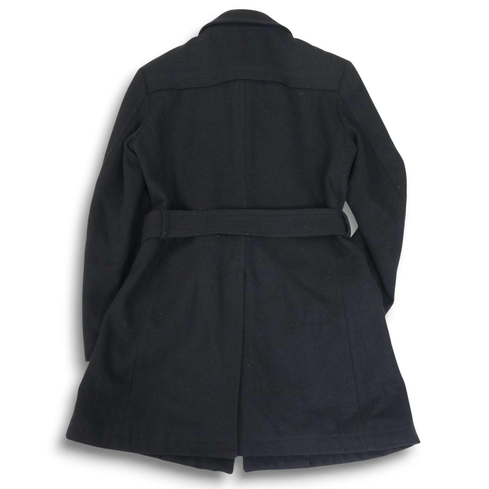 TORNADOMART トルネードマート 秋冬 メルトン ウール ベルテッド シングル トレンチ コート Sz.L　メンズ 黒