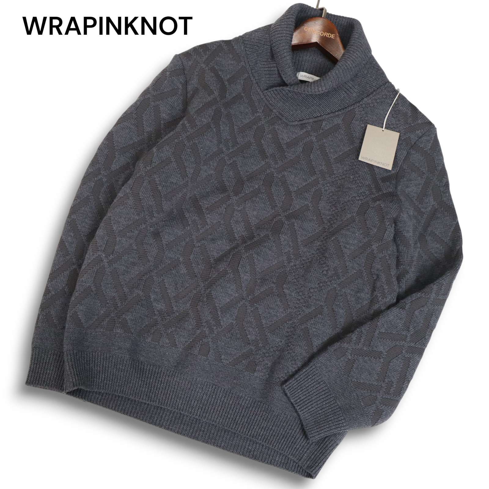 新品 未使用】 WRAPINKNOT ラッピンノット 秋冬 幾何学柄☆ ショール 