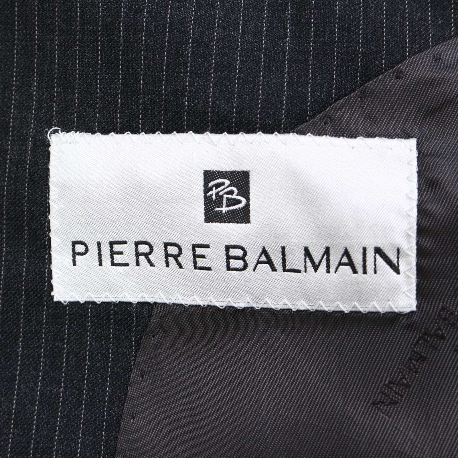 イタリア製 PIERRE BALMAIN ピエール バルマン 通年 ストライプ セットアップ スーツ Sz.46 メンズ 灰 ビジネス ビジネススーツ スーツ メンズ
