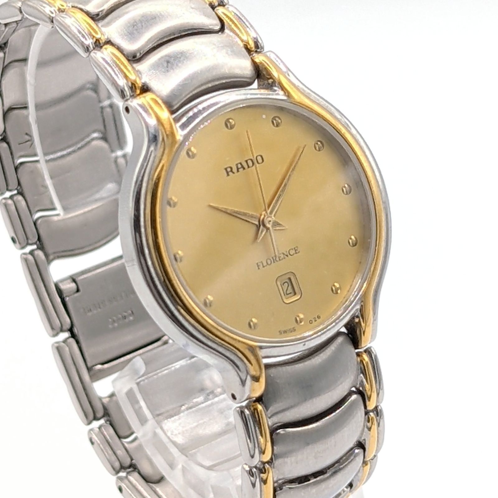 RADO FLORENCE 129.3644.4 Gold Dial Silver Combi Date Y2K 00S
