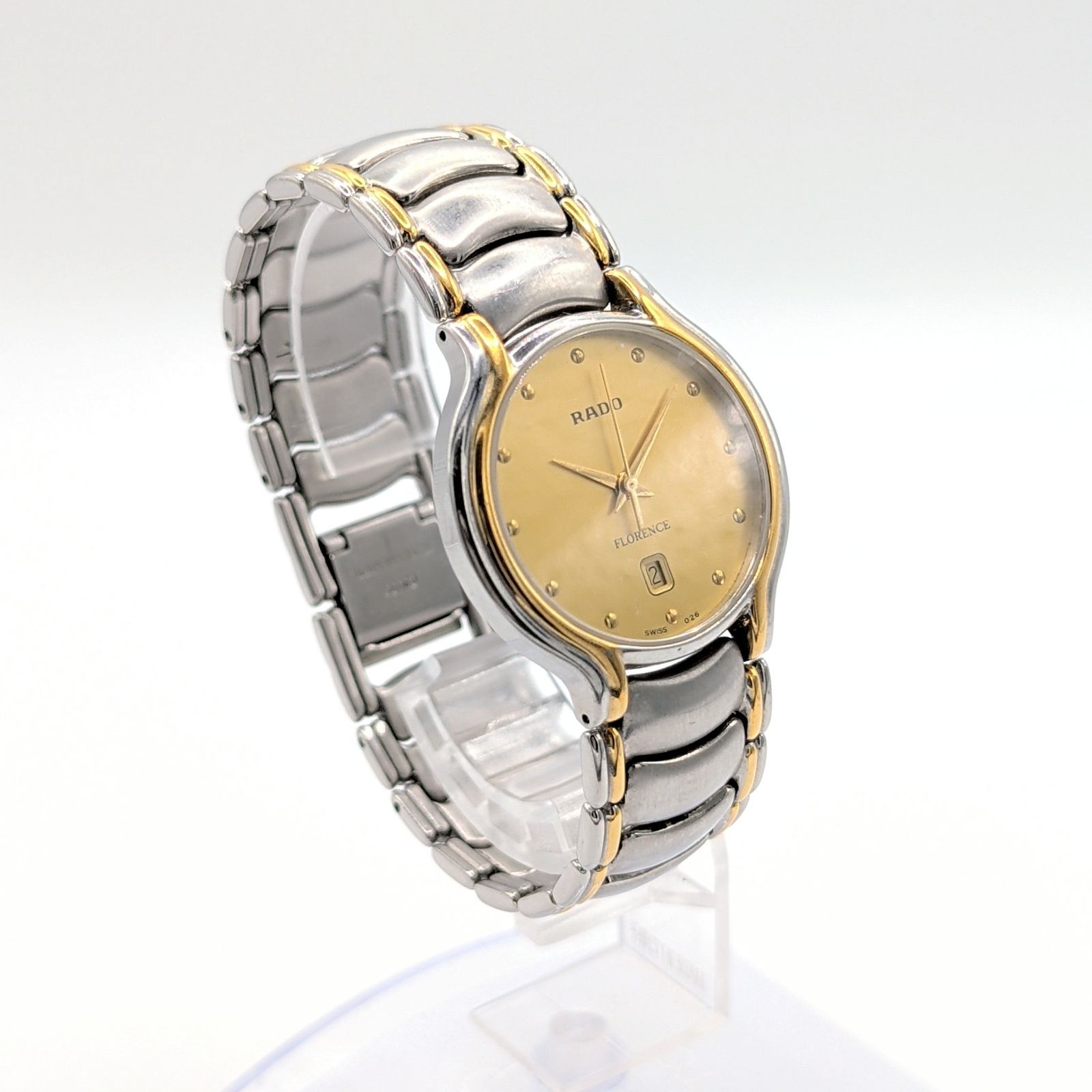 RADO FLORENCE 129.3644.4 Gold Dial Silver Combi Date Y2K 00S