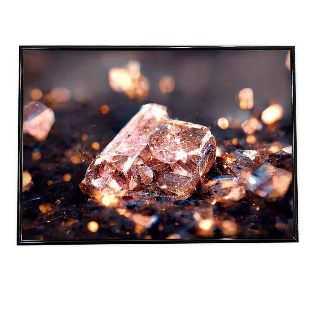 【B1サイズ（約73x103cm）】【lh-poster-112】4月 誕生石 天然石 パワーストーン 誕生石 stone ポスター フレーム付き モルガナイト ピンク 宝石 横