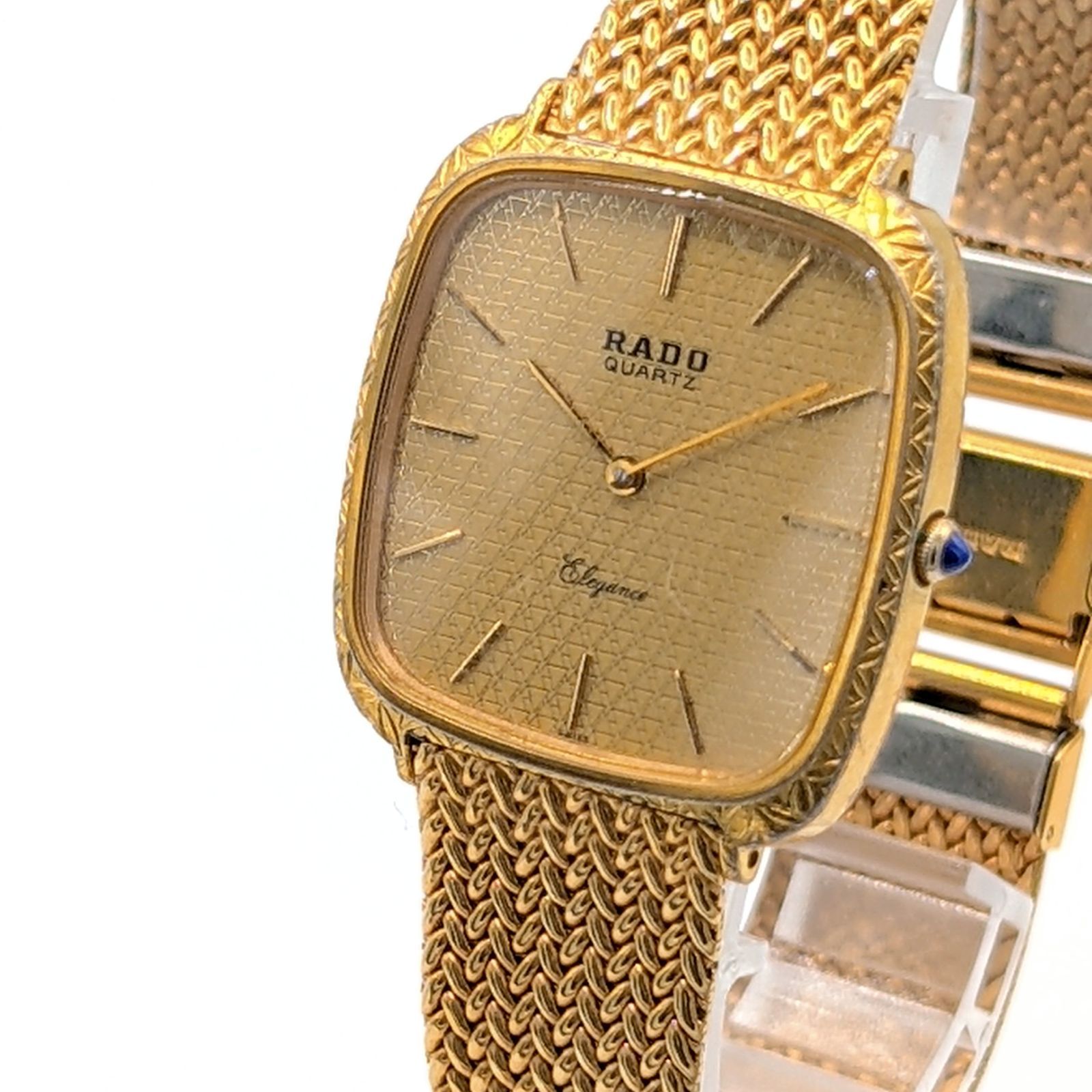 RADO ELEGANCE 128.9003.2 Watch quartz Ladies Gold Dial Square Y2K