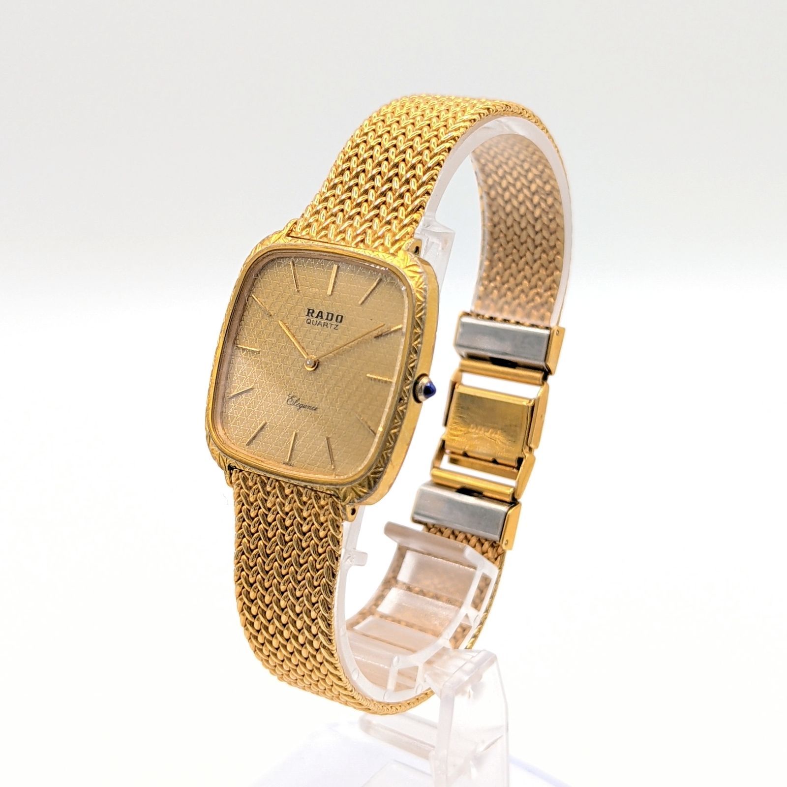RADO ELEGANCE 128.9003.2 Watch quartz Ladies Gold Dial Square Y2K