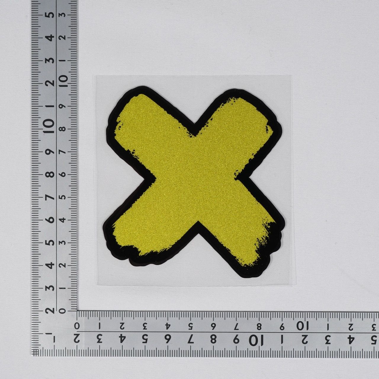 Xマーク Lサイズ イエロー 黄 バツ エックス 傷隠し カーステッカー 車