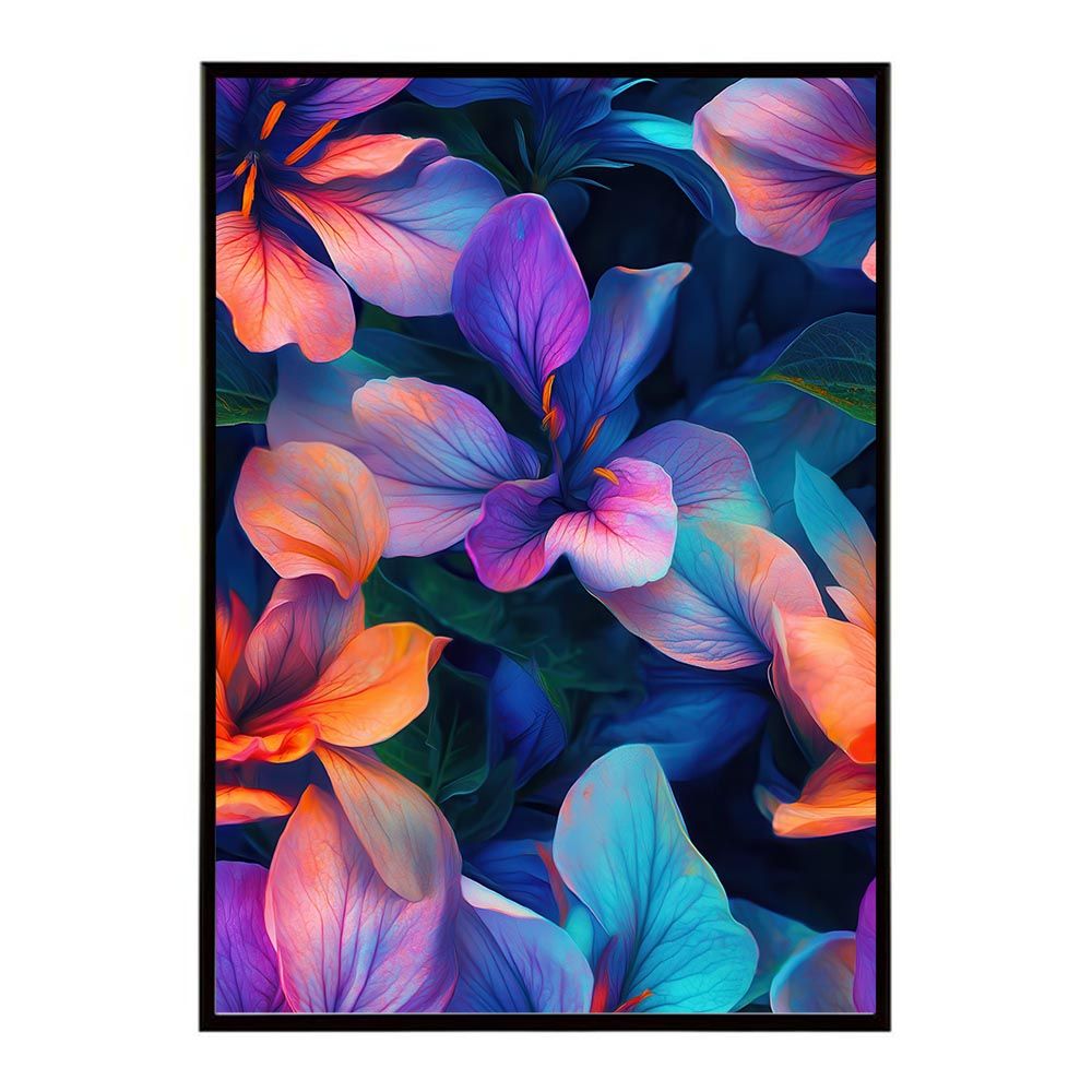 【B1サイズ（約73x103cm）】【lh-poster-11238】アーティスティックフラワー ポスター フレーム付き 花 絵画 アート 画家 名画 コンセプトアート 油絵 水彩画 絵具 インテリア雑貨 壁飾り 北欧風 アート