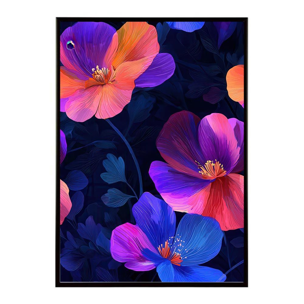 【A1サイズ（約59x84cm）】【lh-poster-11253】アーティスティックフラワー ポスター フレーム付き 花 絵画 アート 画家 名画 コンセプトアート 油絵 水彩画 絵具 インテリア雑貨 壁飾り 北欧風 アート