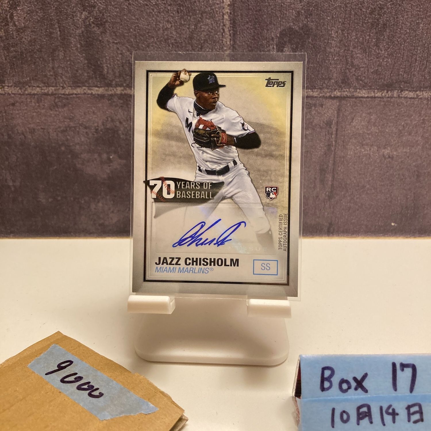 2021 Topps Jazz Chisholm 直筆サインカード Miami Marlins 70 Years of Baseball RC ルーキー Rookie カード