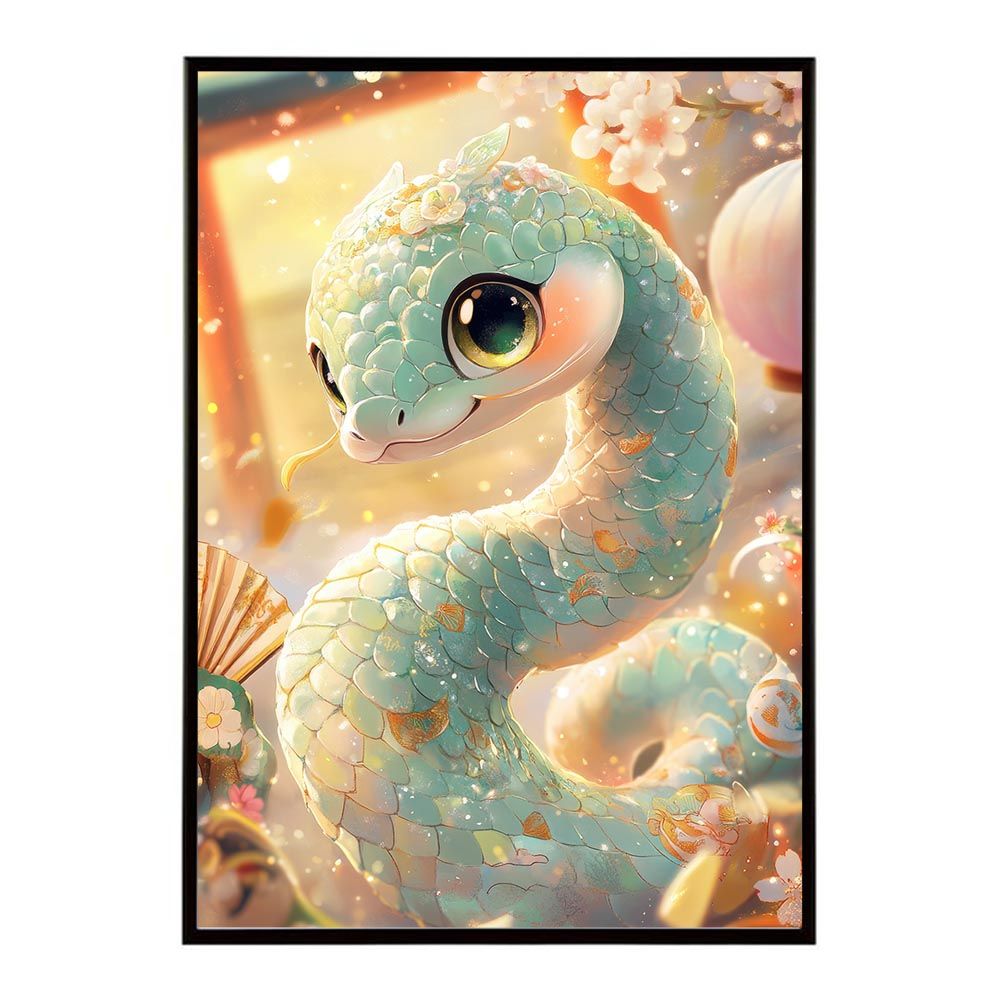 A3サイズ（約30×42cm）】【lh-poster-11295】蛇年 干支 2025年 縁起物 ヘビ