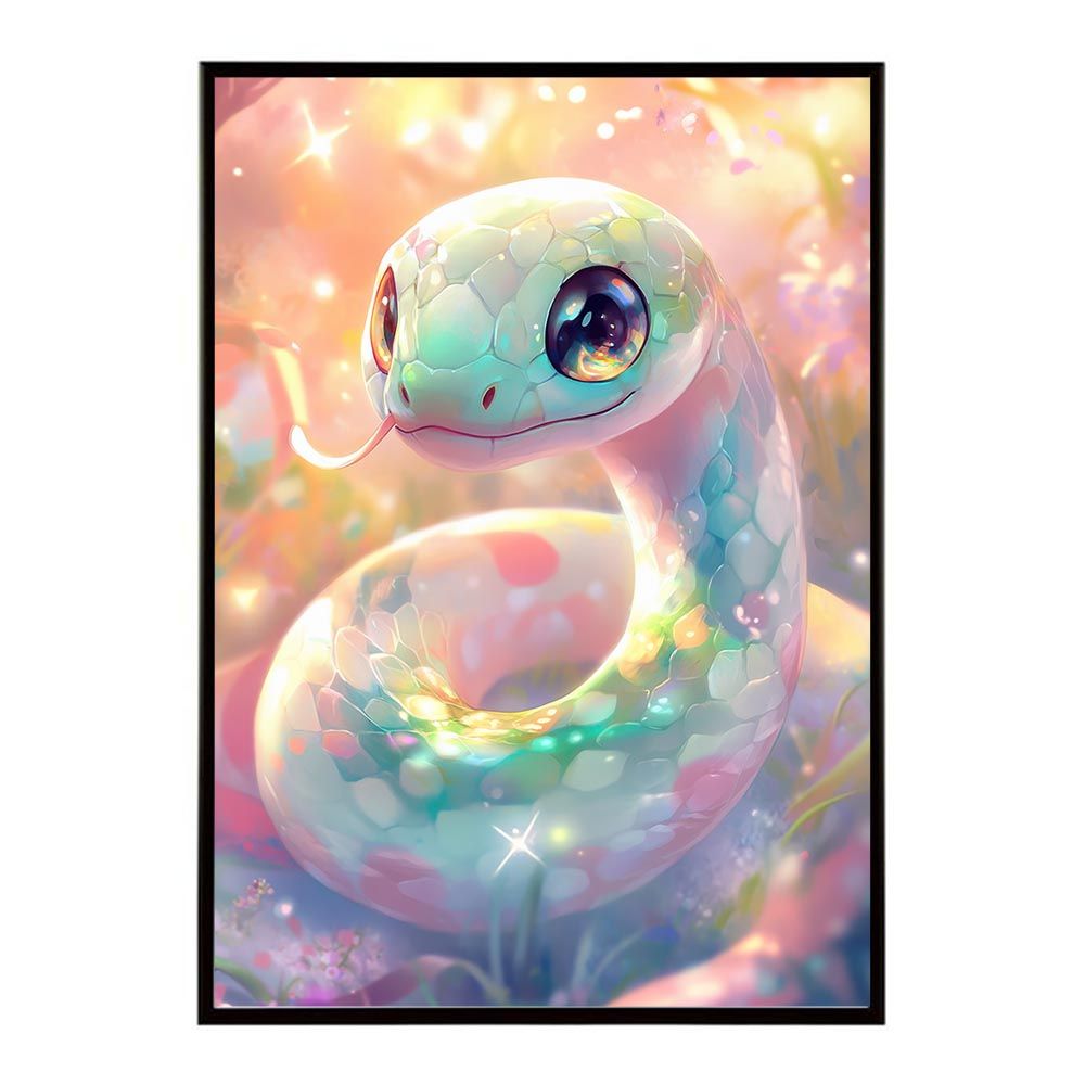 【B1サイズ（約73x103cm）】【lh-poster-11304】蛇年 干支 2025年 縁起物 ヘビ 可愛い ポスター フレーム付き インテリア お洒落