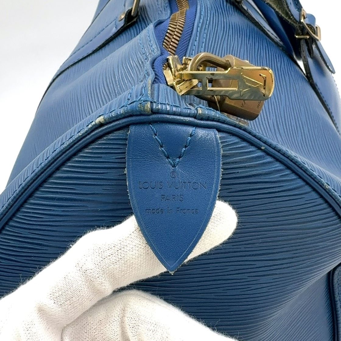 LOUIS VUITTON キーポル45 エピ エピ トレドブルー レザー ブルー