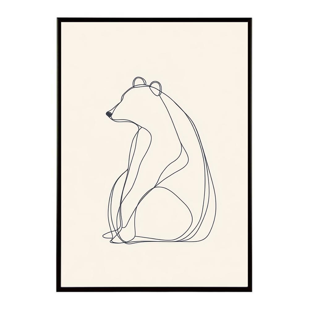 B1サイズ（約73x103cm）】【lh-poster-11355】熊 クマ ベア ライン