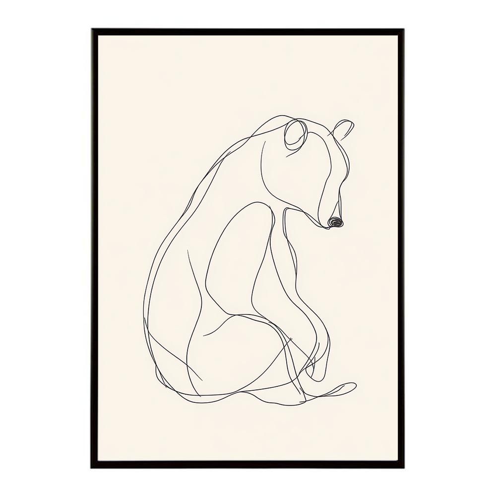 A2サイズ（約42x59cm）】【lh-poster-11356】熊 クマ ベア ライン