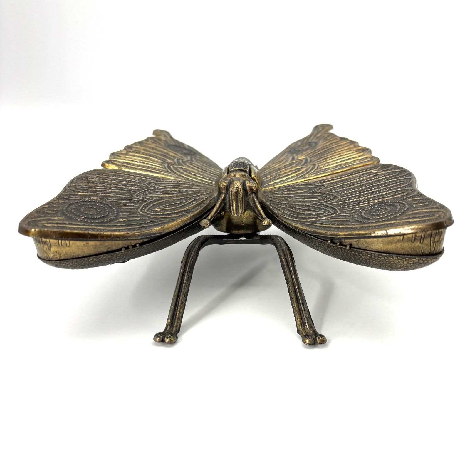 Butterfly】アンティーク調 バタフライ型 真鍮製小物入れ